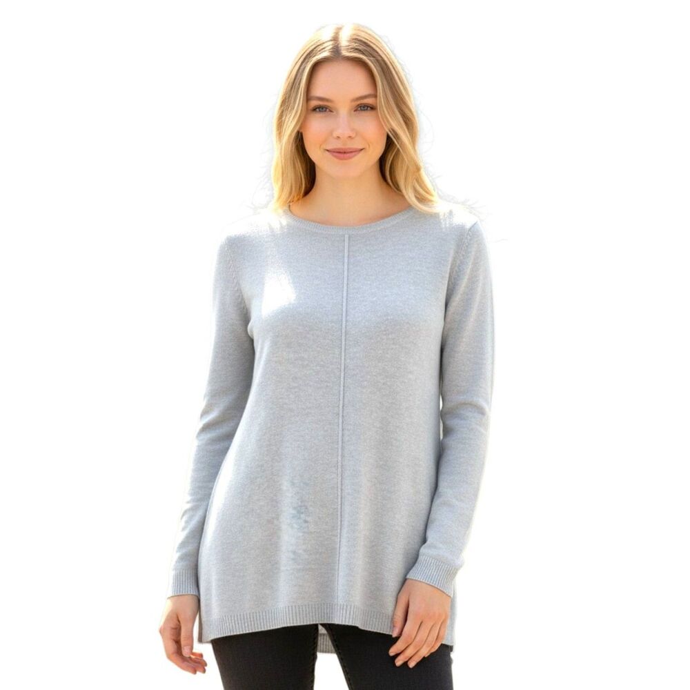 Joan Vass Gray Cashmere Tunic Sweater Size S/M NWT
